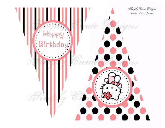 Hello Kitty Banner DIY Printable PDF or JPEG