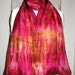 hot pink and gold ... hand dyed silk scarf