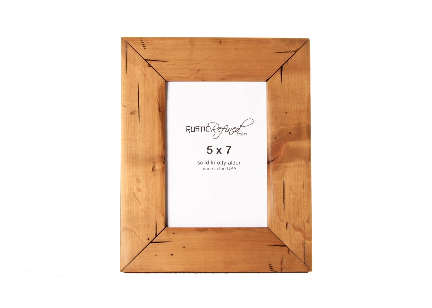 5x7 Cabin picture frame Natural Alder by RusticRefined on Etsy