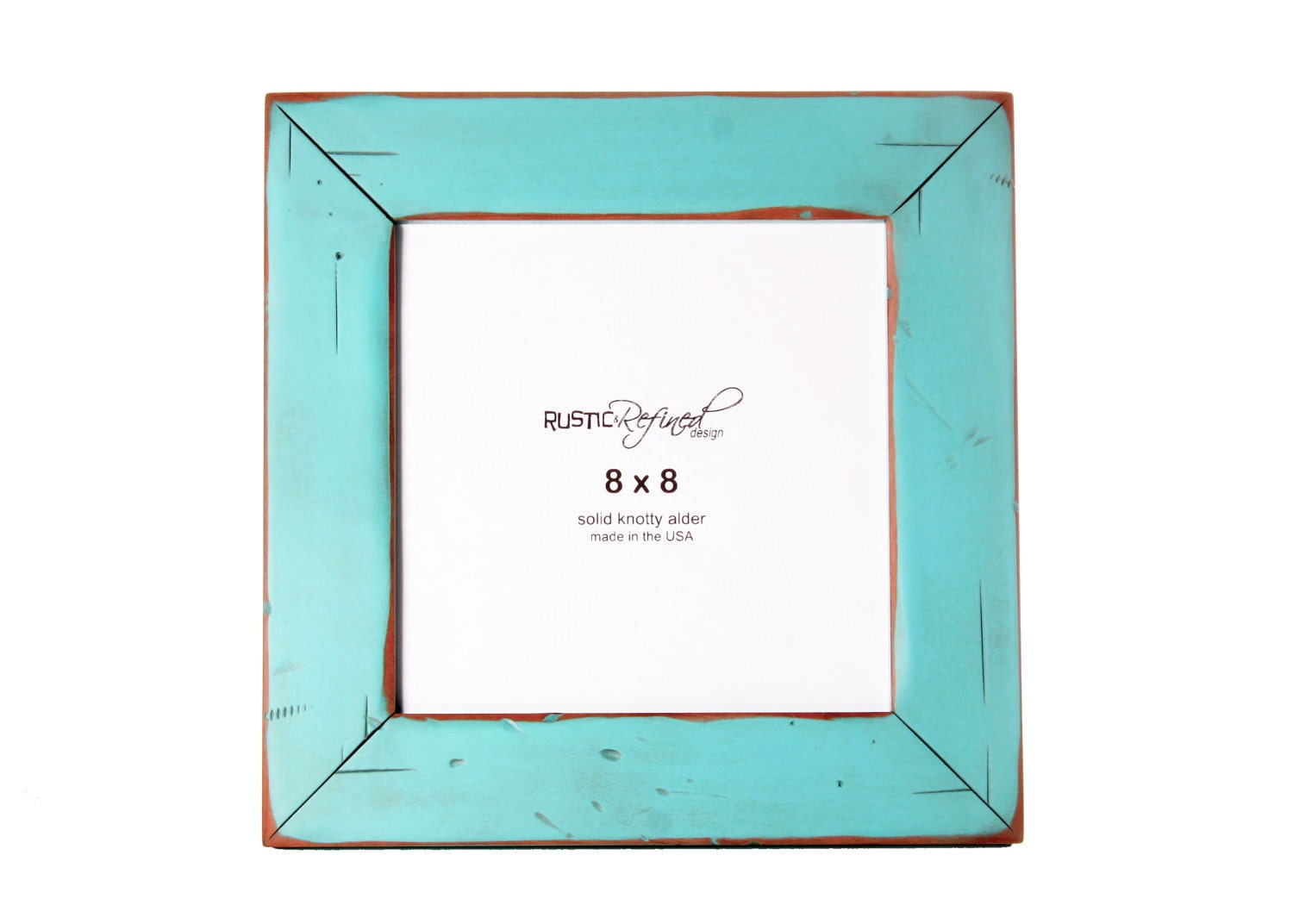 8x8 Cabin picture frame Turquoise