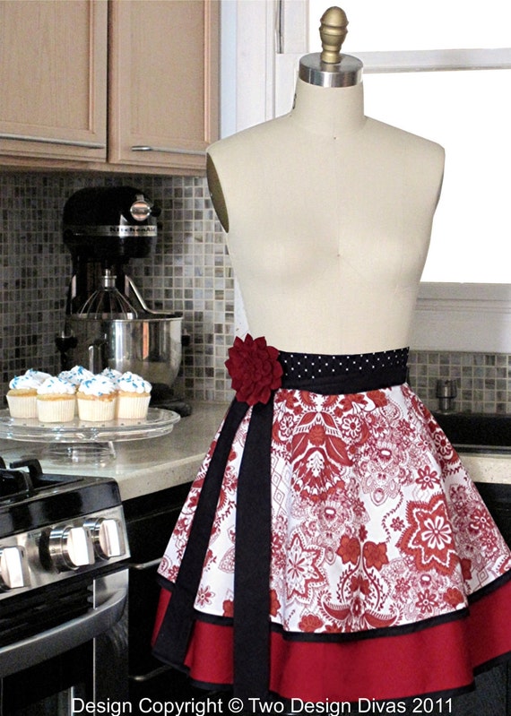 Items similar to Kitchen Apron Skirt FULLY LINED APRON Heavy
