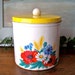 Vintage Floral Tin Canister 1950s