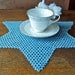 Vintage Crocheted Doily Blue Star Grandma's Doily Vintage 1930s