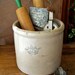 Stoneware Crock Cobalt Blue Crown RARE