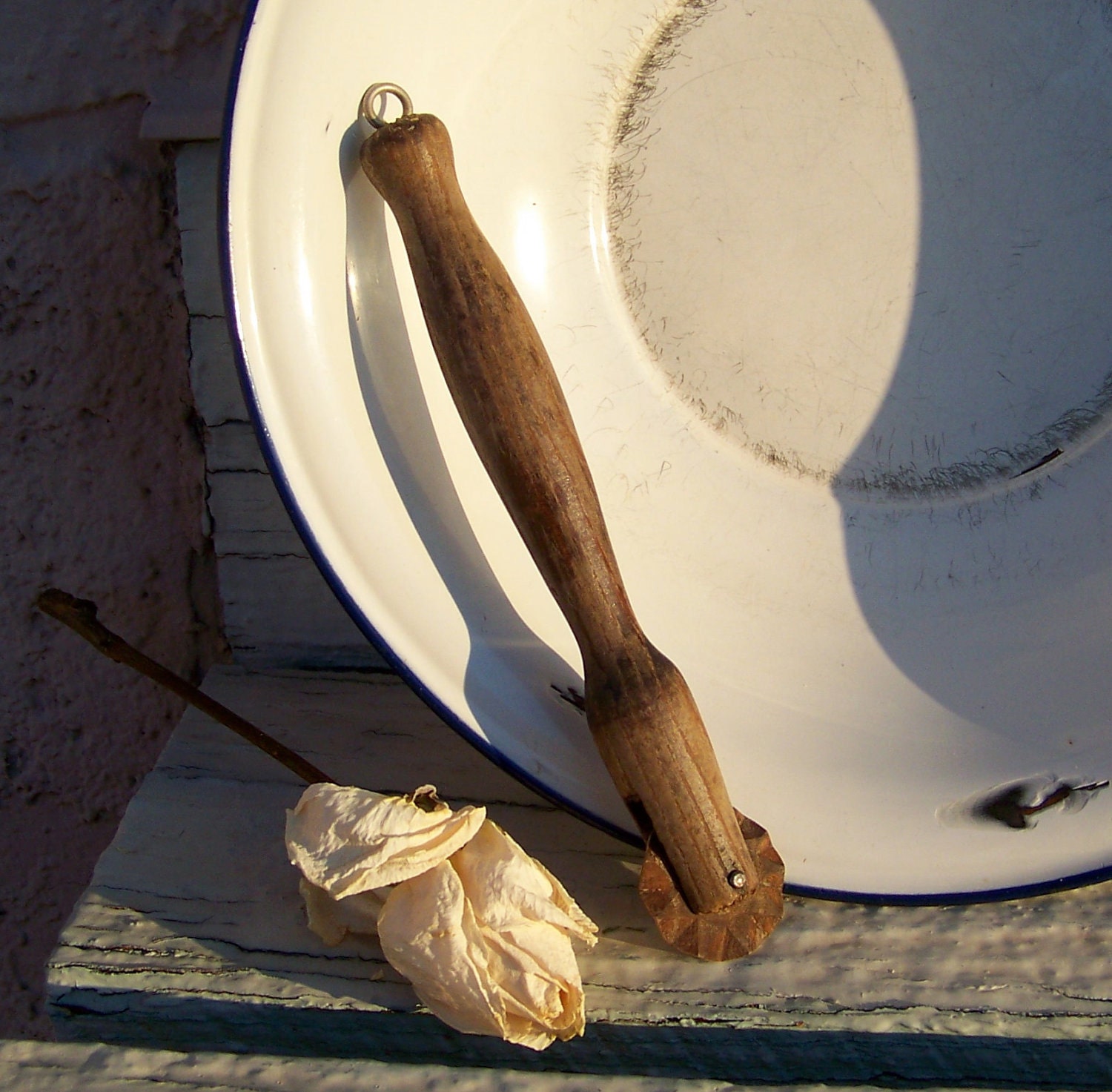 Vintage Pastry Tool Pie Cutter Wood Pie Wheel Pie by CynthiasAttic