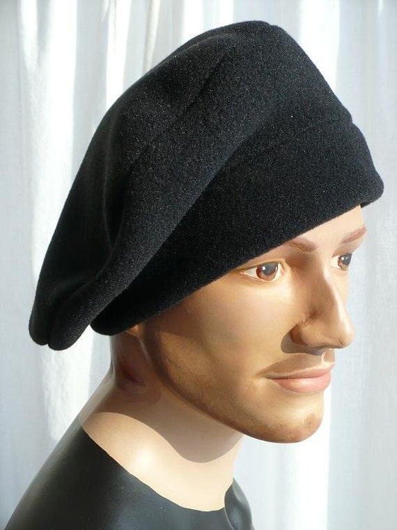 Black Polar Fleece Beret Fleece Beret for Men or Women