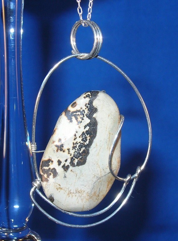 Gray Paintbrush Jasper Sterling Silver Hand Sculpted by shayflo68