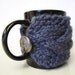 Clearance / Half Price / Mist Heather Cable Cup Cozy, Tea Mug Sleeve
