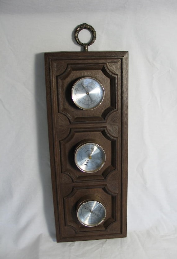 Vintage Barometer Humidity Meter and Temperature Gauge
