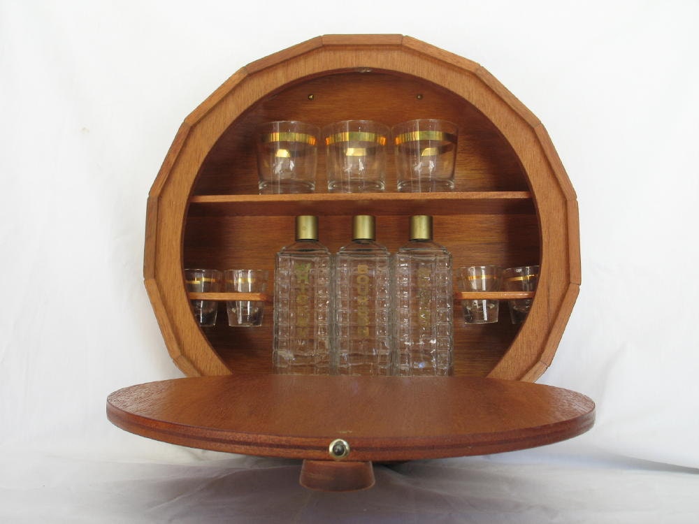 Vintage Secret Bar Decanter and Glasses Set