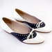 1960s Van Eli Black and White Leather Flats Size 5 1/2 M