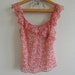 Vtg Silk Chiffon Floral Ruffle Tank Blouse Size Small to Medium