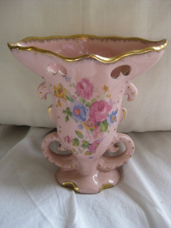 SALE Vintage St Regis American Porcelain Pink Gold Floral 2