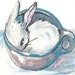 PRINT Fine Art Miniture " Cup of Cute II" Tiny Treasure Collectables