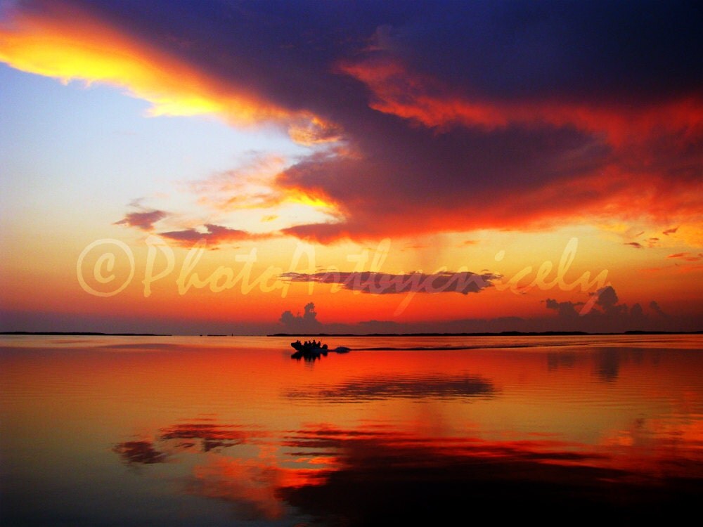 Boating in Key Largo at Sunset Stock Photo by PhotoArtbycnicely