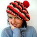 Pom-Pom Bask Hat Super Soft Trendy Multicolor Hand Knit Beret Hat Woman Slouch Hat