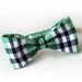 Toddler Bow tie Kelly green black and white plaid