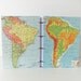 South America Travel journal - Handmade map journal