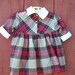 Vintage Little Girl's Schoolgirl Plaid Dress Autumn Tones size 9-12 months