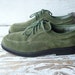 Green Suede Shoes Womens Size 5 Vintage Hush Puppies