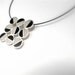 Sterling Silver Pendant - Divided Circles - Black and White - Geometric Design