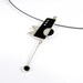 Sterling Silver Pendant - Pendulum Motion - Geometric - Black and White - Fun Movement