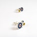 Bubbles Earrings, Sterling Silver Studs, Blue Maroon Mustard, Colorful Bubbles, Ear Studs, Modern, Contemporary