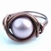 Powder Pink Swarovski Pearl Cocktail Ring Antique Copper Ring