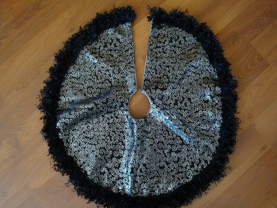 modern black and silver tree skirt modern black and silver tree skirt