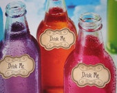 Items similar to Alice in Wonderland - Drink Me/Eat Me Adhesive Labels/Tags -Vintage Appearance ...