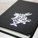 White Rabbit From Alice in Wonderland Altered Journal/Notebook/Diary - Black Leather Appearance