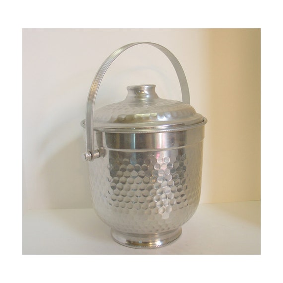 Vintage Nasco Hammered Aluminum Ice Bucket Made in Italy