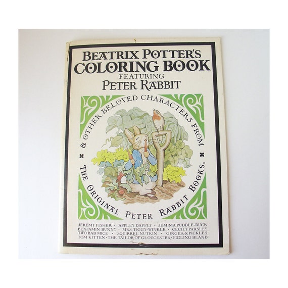 Vintage Beatrix Potter Coloring Book Featuring Peter Rabbit