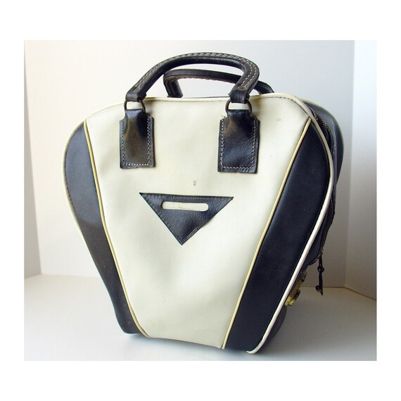 Vintage AMF Black and White Bowling Bag by HappyBlueMoon on Etsy