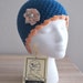 Retro Womens Crochet Hat-Dk Blue