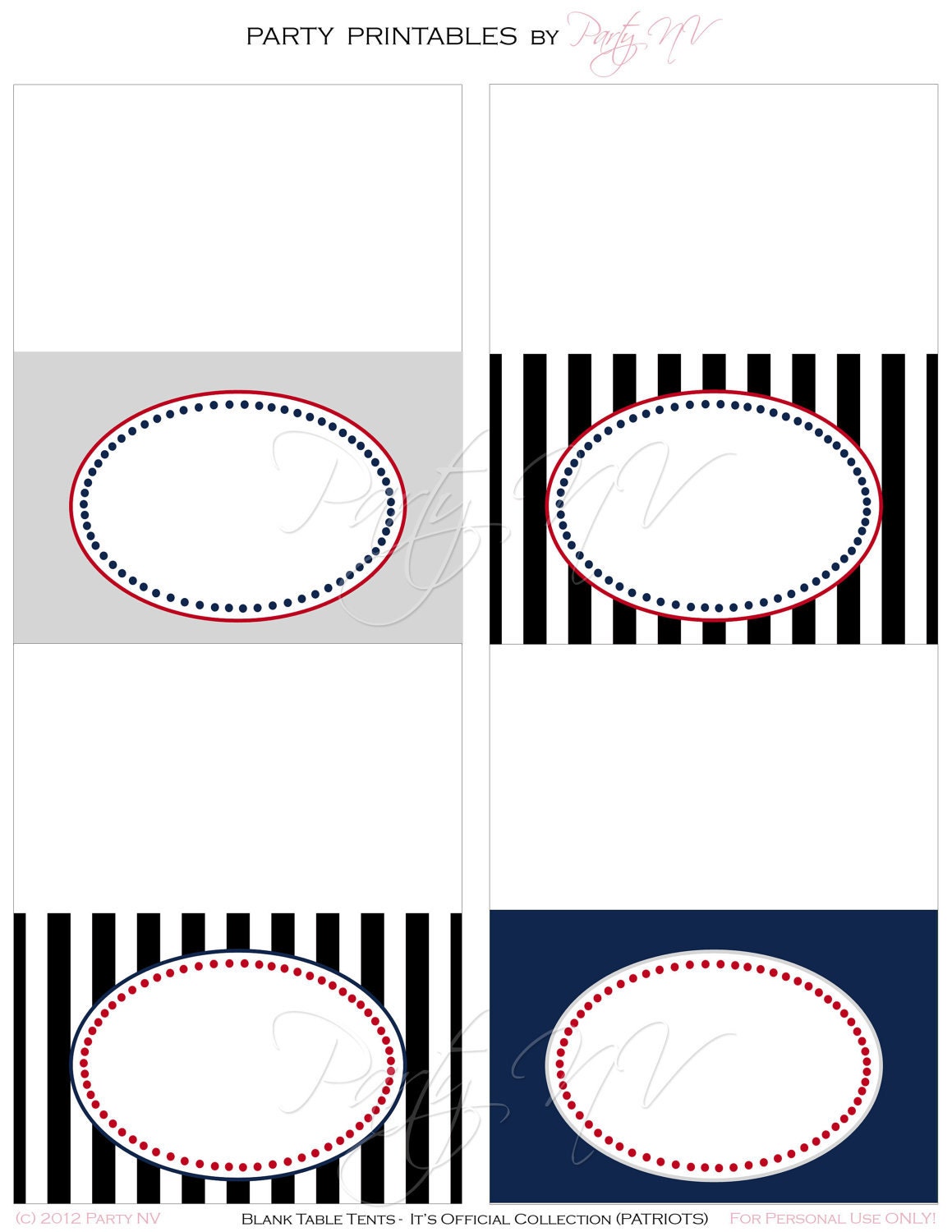 Printable Blank Table Tents It s Official Collection
