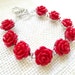 CLEARANCE - Blood Red Rose Silver Bracelet