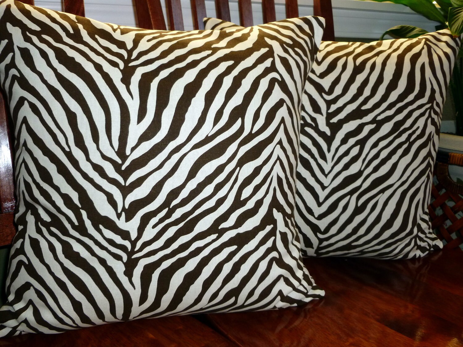 Decorative Throw Pillow Covers Zebra Print Brown and by berly731