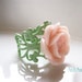 Rose Ring, Peach Orchard, Adjustable, Cocktail Ring, Apple Green, Filigree Ring, Cottage Chic, Garden Inspired, Gifts for Her