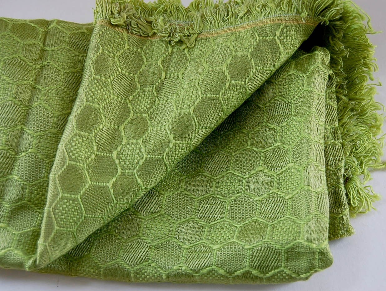 Vintage Green Pattern Fabric by PeachParlor on Etsy