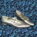Vintage Handmade ARNOLD CHURGIN Leather Gold Mary Jane Flats - size 8m