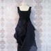 SHARMINE Embroidery Lace Romantic Sculptural Black Long Dress Free Size