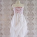 RUBIQUE Embroidery Floral Lace Romantic Sculptural Strapless Ivory White Long Dress Size S/M