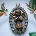vintage Rhinestone and Brass Angel with patina pendant