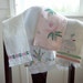 Linen Towels, pink and white, set of four