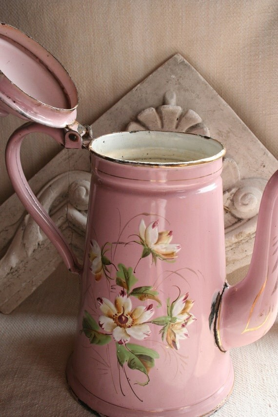 French enamelware coffee or teapot