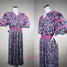 Vintage Diane Freis Dress - 80s Dress - Boho Gypsy Dress - Graphic Abstract Polka Dot Print