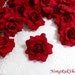 10 Red Roses Artificial Silk Flower Heads for Wedding , Bridal Hair Clip, Bag, Shue Decorate