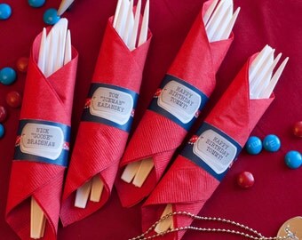 Customizable Dog Tag Napkin Rings - Print Your Own