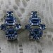 SALE SAVE 5 BUCKS Stunning Weiss Sapphire Blue Rhinestone Earrings